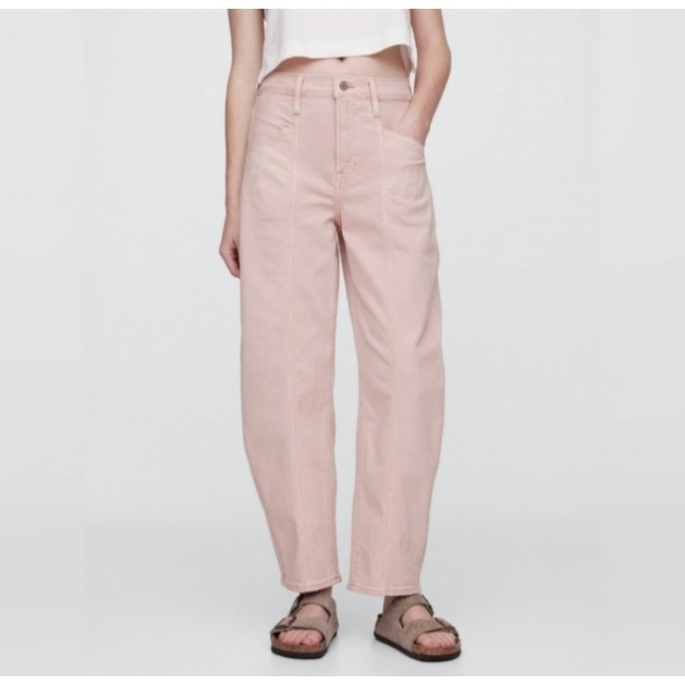 GAP Barrel Jeans High Rise‎ Seam Detail Light Pink 6/28R